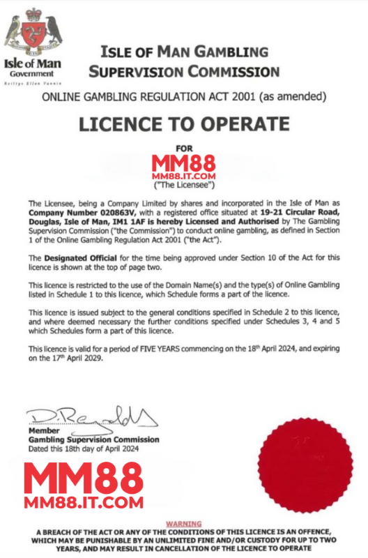 giấy phép mm88